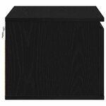 Meuble de chevet vidaXL avec LED monté au mur en chêne noir 50x36x30 cm