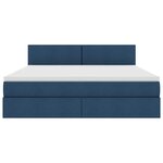 vidaXL Lit avec rangement et LED Bleu 160 x 200 cm Polyester