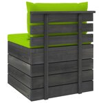 vidaXL Salon palette de jardin 2 Pièces avec coussins Bois de pin massif