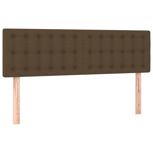 vidaXL Têtes de lit 2 Pièces Marron foncé 72x5x78/88 cm Tissu