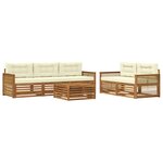vidaXL Ensemble de canapés d'extérieur 6 pc Naturel et Crème