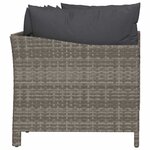 vidaXL Salon de jardin 4 Pièces avec coussins Gris Résine tressée