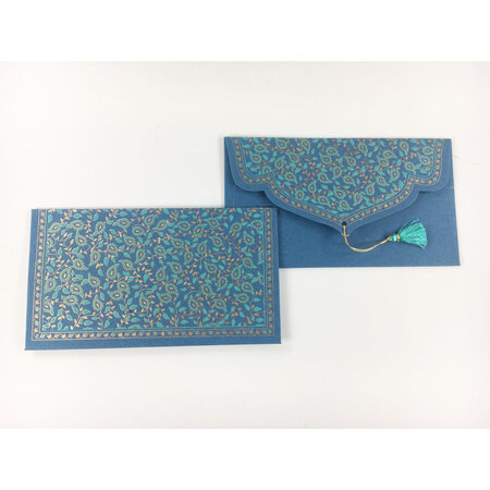 PAPERTREE TAJ Lot de 5 Enveloppes cadeau 19x10cm - Bleu roi