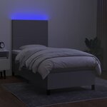 vidaXL Sommier à lattes de lit avec matelas et LED Gris clair 90x190cm