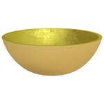 vidaXL Lavabo Verre 50x37x14 cm Doré