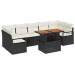 vidaXL Ensemble de canapé de jardin 8 Pièces Noir Poly rotin