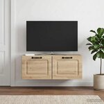 vidaXL Meuble TV mural Gris béton 78 5 x 31 x 30 cm Bois d'ingénierie