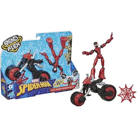 Marvel spider-man – figurine spider-man bend & flex et véhicule