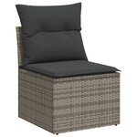 vidaXL Salon de jardin avec coussins 12 Pièces gris résine tressée