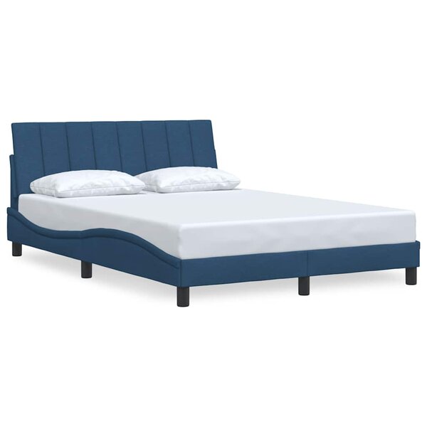 vidaXL Cadre de lit sans matelas bleu 140x200 cm tissu