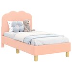 vidaXL Cadre de lit pour tout-petit avec tête de lit Rose 70 x 140 cm