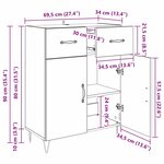 vidaXL Buffet Chêne artisanal 69 5 x 34 x 90 cm Bois d'ingénierie