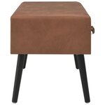 vidaXL Banc avec tiroirs 80 cm Marron foncé Similicuir
