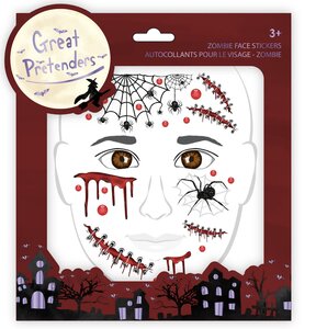 Autocollants pour le visage -Theme Zombie -