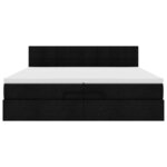 VidaXL Cadre de lit ottoman avec matelas noir 200x200 cm tissu