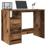 vidaXL Bureau vieux bois 102x50x76 cm bois d'ingénierie