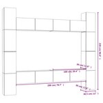 vidaXL Ensemble de meubles TV 8 Pièces Gris béton Bois d'ingénierie