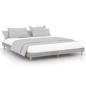 vidaXL Cadre de lit sans matelas sonoma gris 200x200 cm