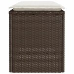vidaXL Banc de jardin avec coussin marron 110x40x44 cm résine tressée