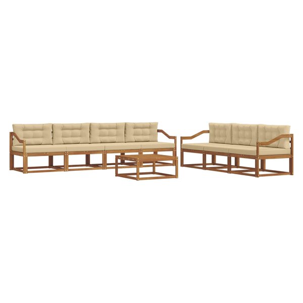 vidaXL Ensemble de canapés d'extérieur 8 Pièces Naturel et Beige