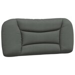 vidaXL Coussin de tête de lit Hvar gris foncé 80 cm tissu