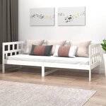 vidaXL Lit de jour Blanc Bois massif de pin 90x190 cm