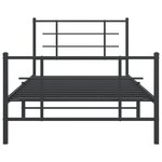 vidaXL Cadre de lit métal avec tête de lit/pied de lit noir 107x203 cm