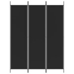 vidaXL Cloison de séparation 3 panneaux Noir 150x200 cm Tissu