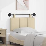 vidaXL Tête de lit suspendue Avec lumière LED Crème Tissu