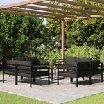 vidaXL Salon de jardin 9 Pièces avec coussins Aluminium Anthracite