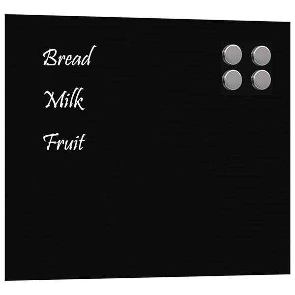 vidaXL Tableau noir magnétique mural Noir 60x50 cm Verre trempé