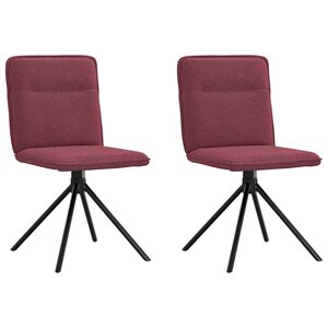 vidaXL Chaises à manger lot de 2 rouge bordeaux tissu