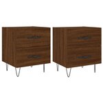 vidaXL Tables de chevet 2 Pièces chêne marron 40x35x47 5 cm