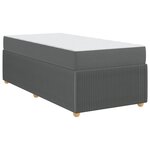 vidaXL Cadre de lit avec matelas Gris foncé 90 x 190 cm tissu