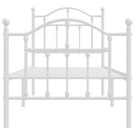 vidaXL Cadre de lit métal sans matelas avec pied de lit blanc 75x190cm