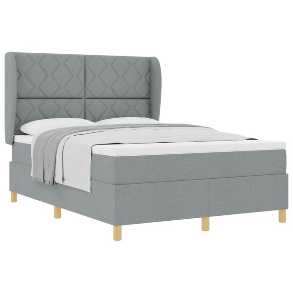 vidaXL Lit à ressorts avec matelas gris foncé 90x190 cm Gris clair