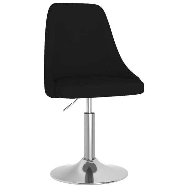 vidaXL Chaise pivotante de salle à manger Noir Tissu
