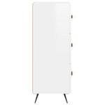 vidaXL Buffet Blanc brillant 34 5x34x90 cm Bois d'ingénierie