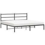 vidaXL Cadre de lit métal avec tête de lit noir 193x203 cm