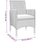 vidaXL Ensemble à manger de jardin 3 Pièces Résine tressée Gris