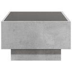 vidaXL Table basse avec LED gris béton 70x50x30 cm bois d'ingénierie