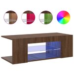 vidaXL Meuble TV avec lumières LED Chêne marron 90x39x30 cm
