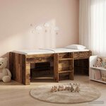 vidaXL Cadre de Lit Élevé pour Enfants 2 Pièces Bois ancien