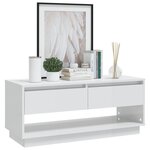 vidaXL Meuble TV Blanc brillant 102x41x44 cm Aggloméré