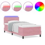 vidaXL Lit à ressorts avec matelas Rose 90 x 200 cm Velours
