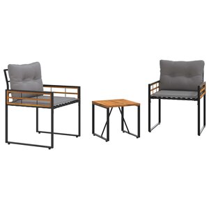 vidaXL Ensemble de meubles d'extérieur 3 pc Gris clair