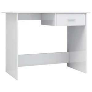 vidaXL Bureau Blanc brillant 100x50x76 cm Bois d’ingénierie