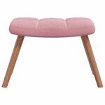 vidaXL Chaise à bascule avec repose-pied Rose Velours
