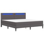 vidaXL Cadre de lit avec bandes LED Gris 200 x 200 cm Simili cuir