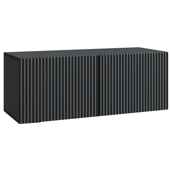 vidaXL Meuble TV mural 78 5 x 31 x 30 cm Noir Bois d'ingénierie